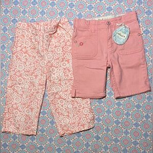 4T Little girls Oshkosh bundle. Pink w/flowers capri’s & bermuda shorts